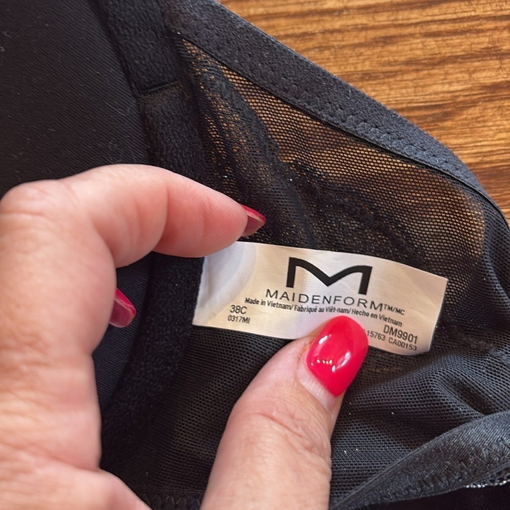 NWOT Maidenform 38C black Lace Love the Lift push up DM9901 Racerback / T back - Picture 7 of 11